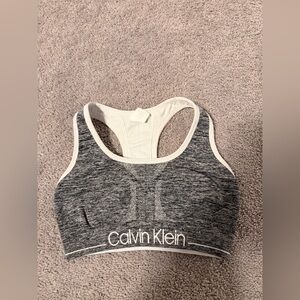 Calvin Klein Charcoal and White Sports Bra